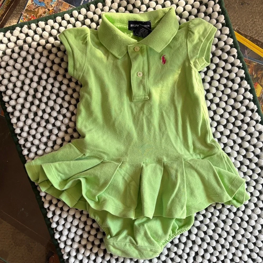 Ralph Lauren Lime Green Polo Dress Set for Kids